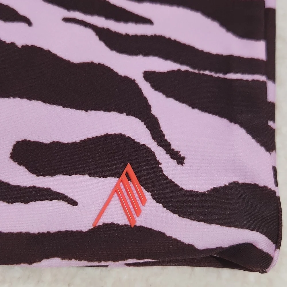 The Attico Brown and Purple Zebra Print Midi Skirt